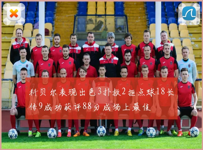 科贝尔表现出色3扑救2拒点球18长传9成功获评88分成场上最佳